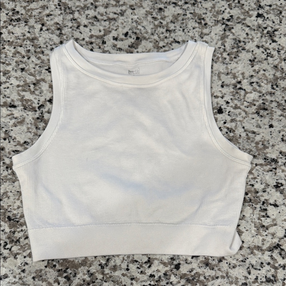 Cream Sleeveless Crop Top